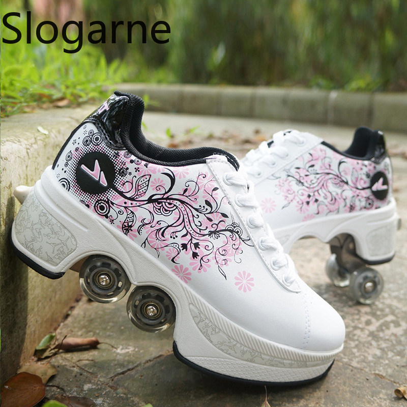 Women'S Shoes To Men'S Size - Kadınlar 4 Tekerlekli Deforme Olabilen Paten