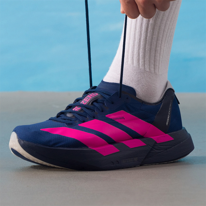 Women'S Shoes Pink Adidas - Adidas Adizero Navy Pembe Yarış Koşu