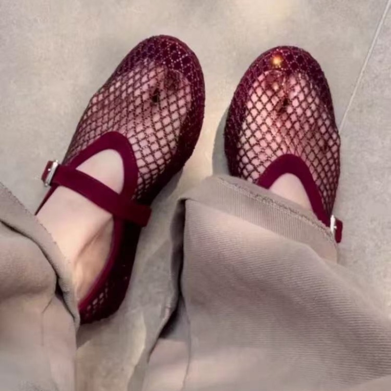 Women'S Shoes Large - İçi Boş Yapay Elmaslı Baotou Sandaletler