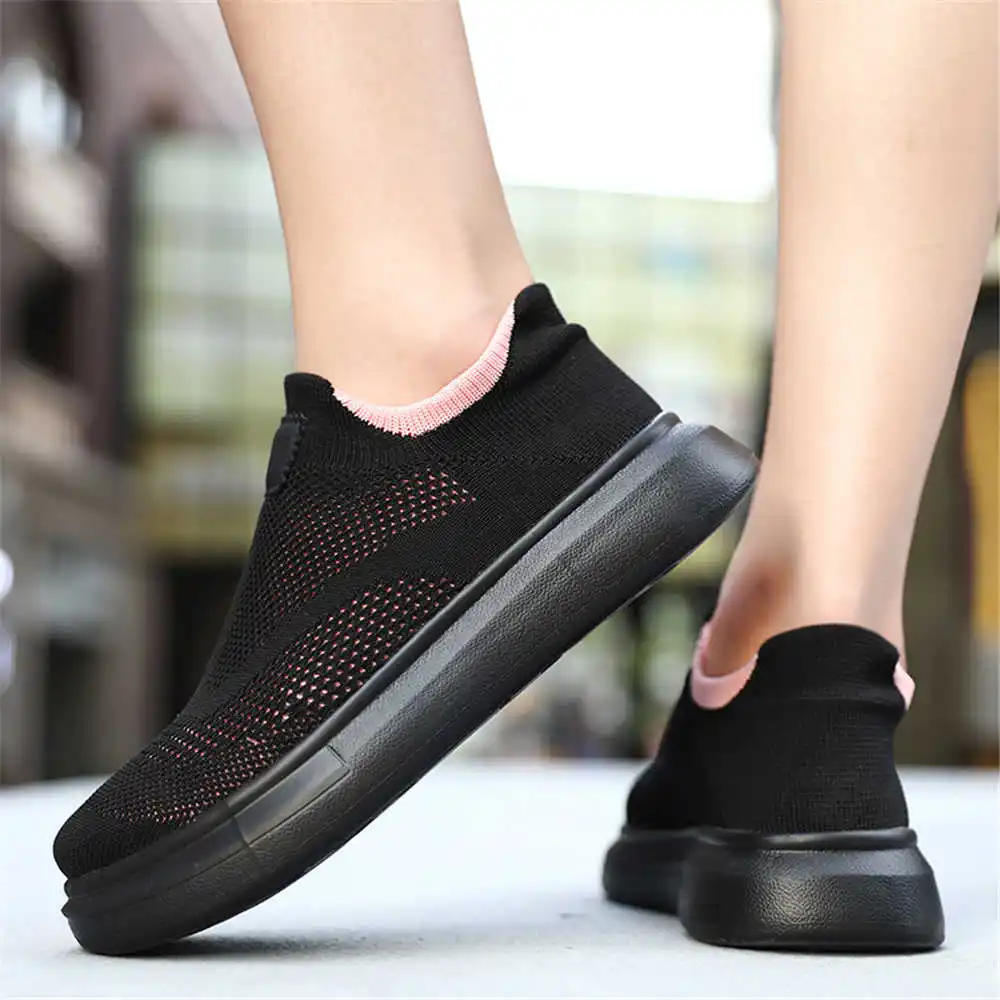 Women Shoes Made In Italy - Platform çorap kahverengi ayakkabı kadın kaykay