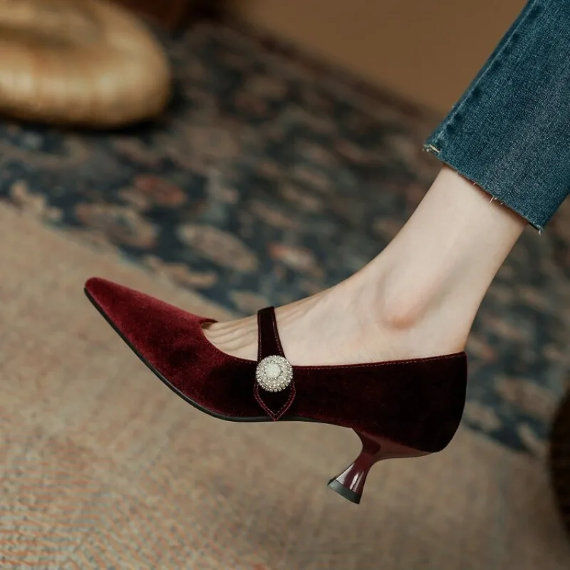 Şarap Kırmızısı Sivri Burun Ma - Shoes Women Pumps incelemesi ve fiyatı