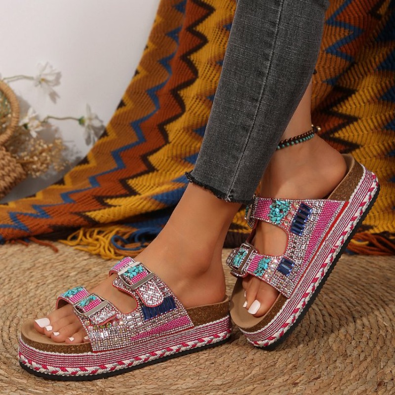 Moda Pembe Boncuklu Platform D - Cork Wedge Sandal incelemesi ve fiyatı