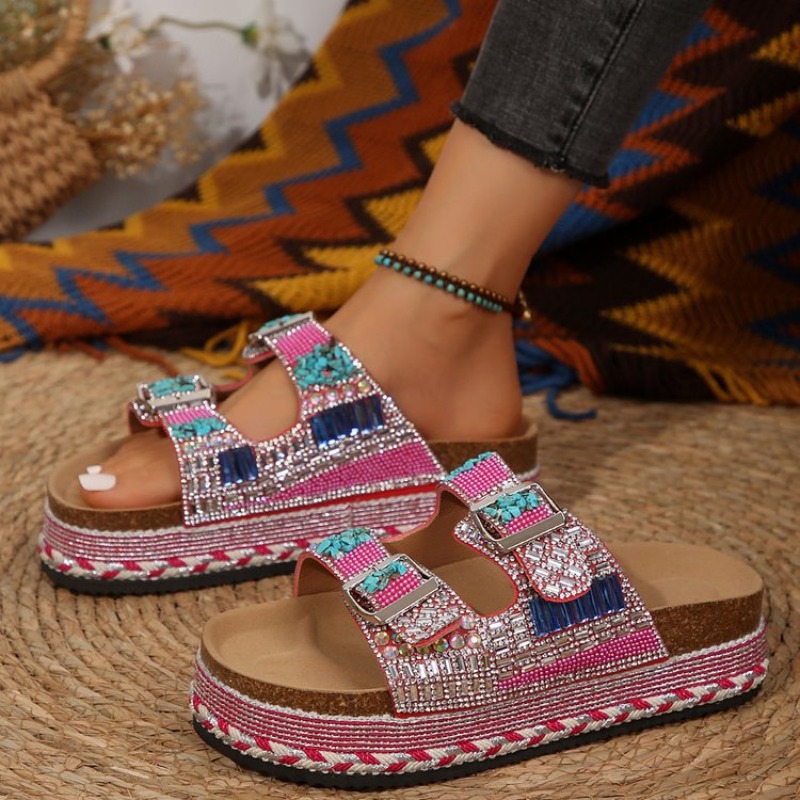 Moda Pembe Boncuklu Platform D - Cork Wedge Sandal incelemesi ve fiyatı